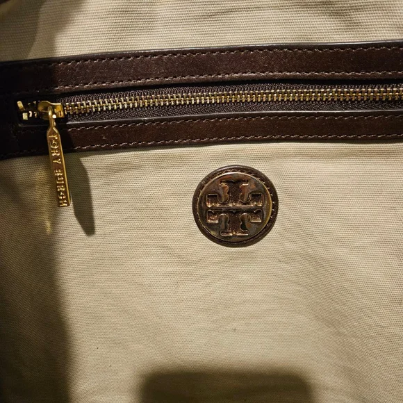 Women's Tory Burch Leopard Print Large Tote Bag Rope Handles Brown Beige - Picture 3 of 12